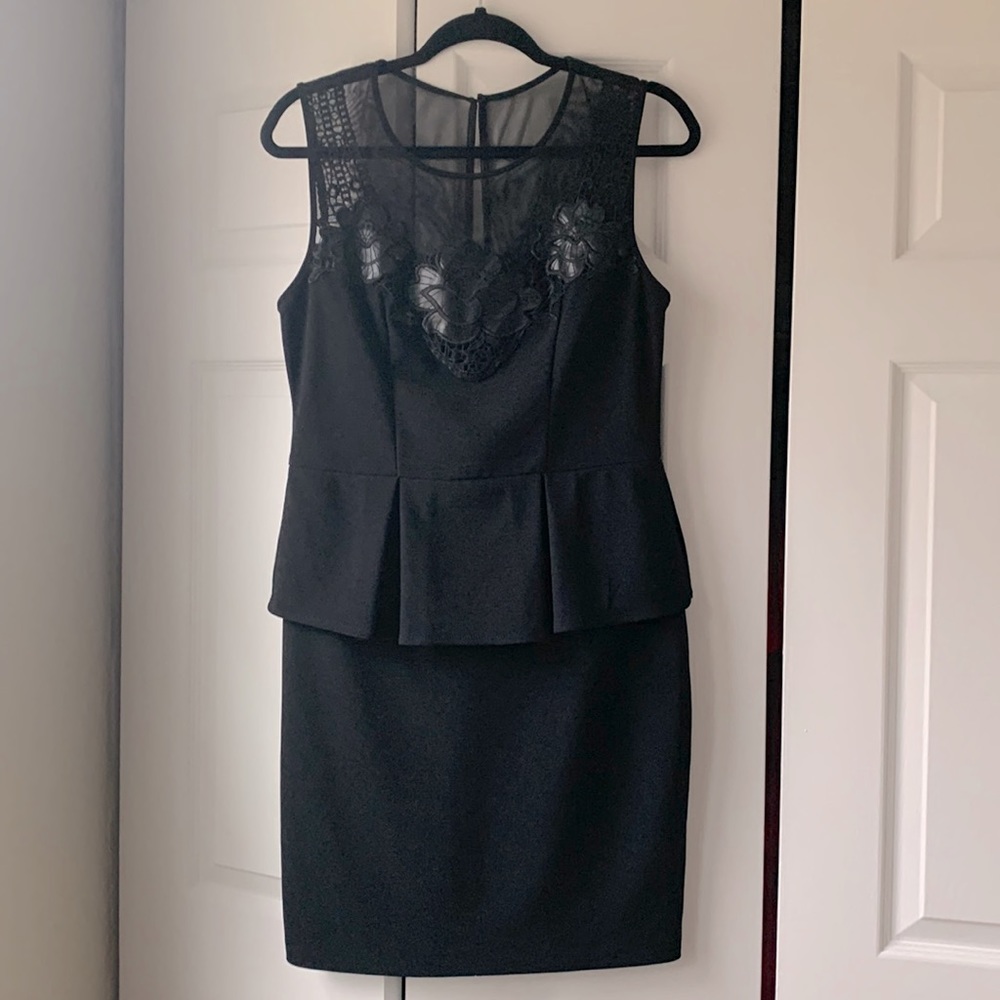 Bisou Bisou Black Peplum Dress 10